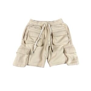 EPTM Pocket Cargo Sweat Short Sz S Ivory Athletic Drawstring Elastic Soft Men's